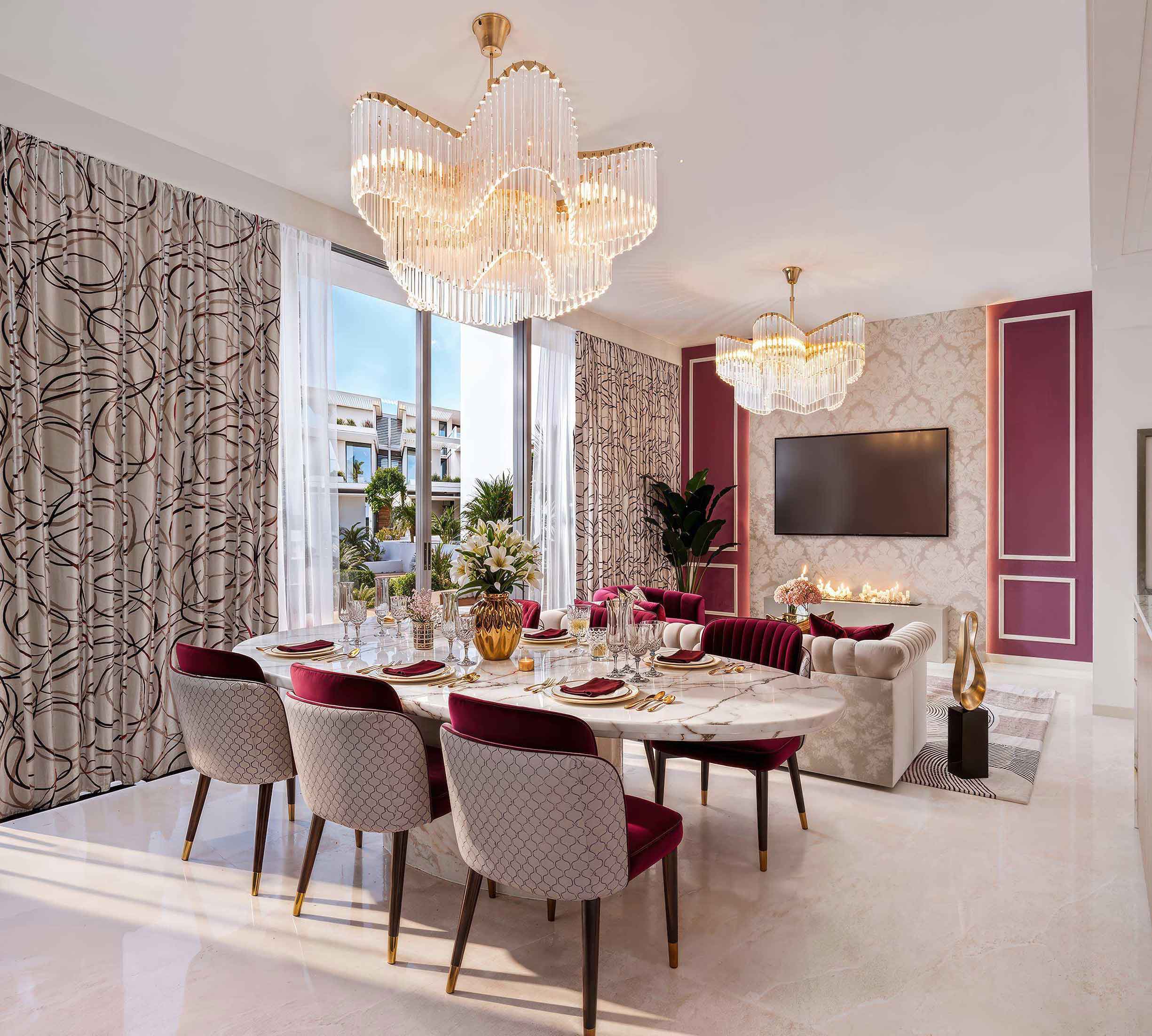 TypeB 3BHK Townhouse Dining and living Layout
