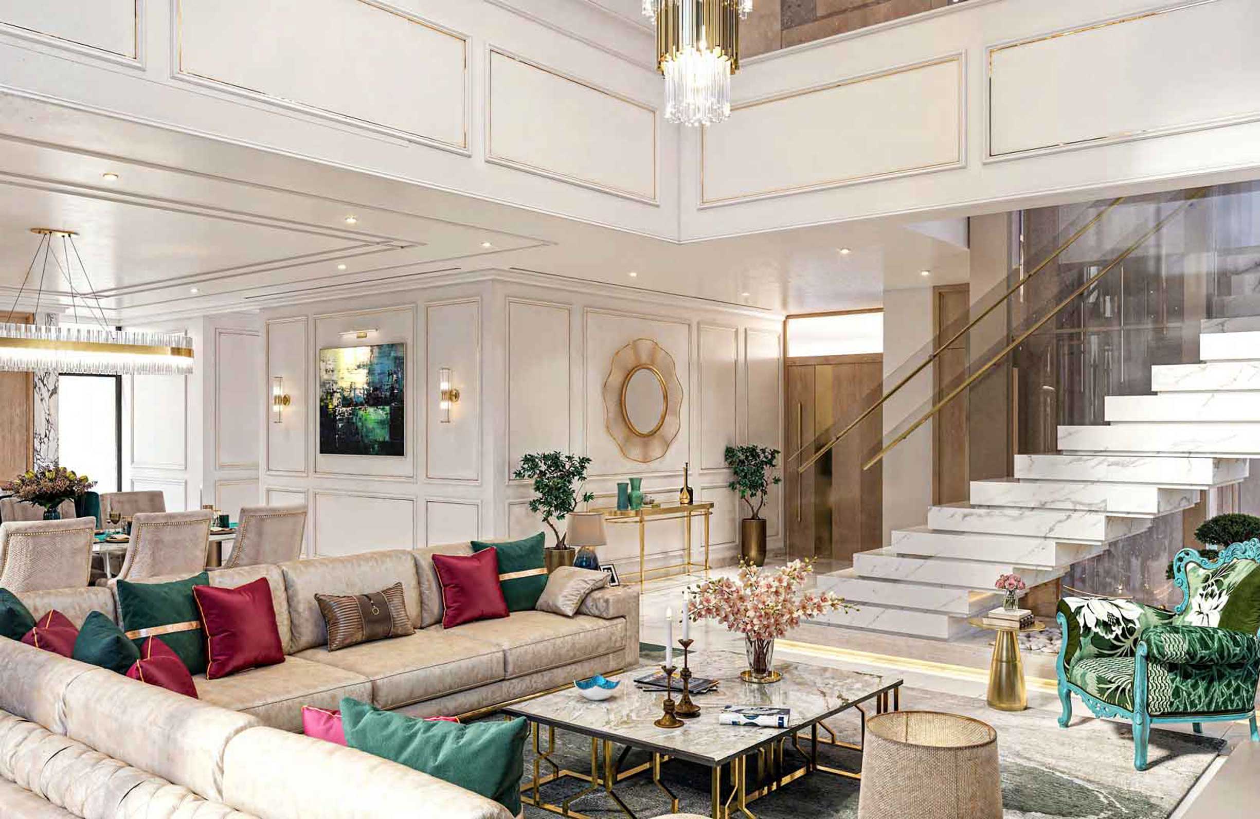 almost 8-9 meters height ceilings in 4Bedroom Living and Dining area