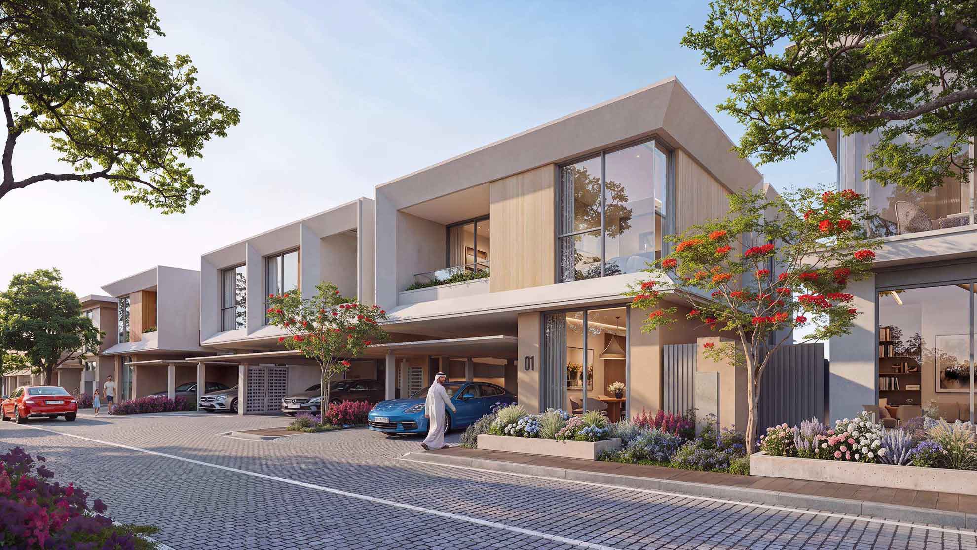 4plex row concept of 4bedroom townhouse in florence community sharjah