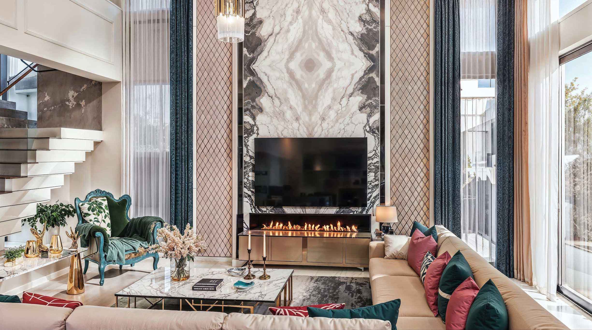8-10meters double height living dining area in 6bedroom villa azizi florence