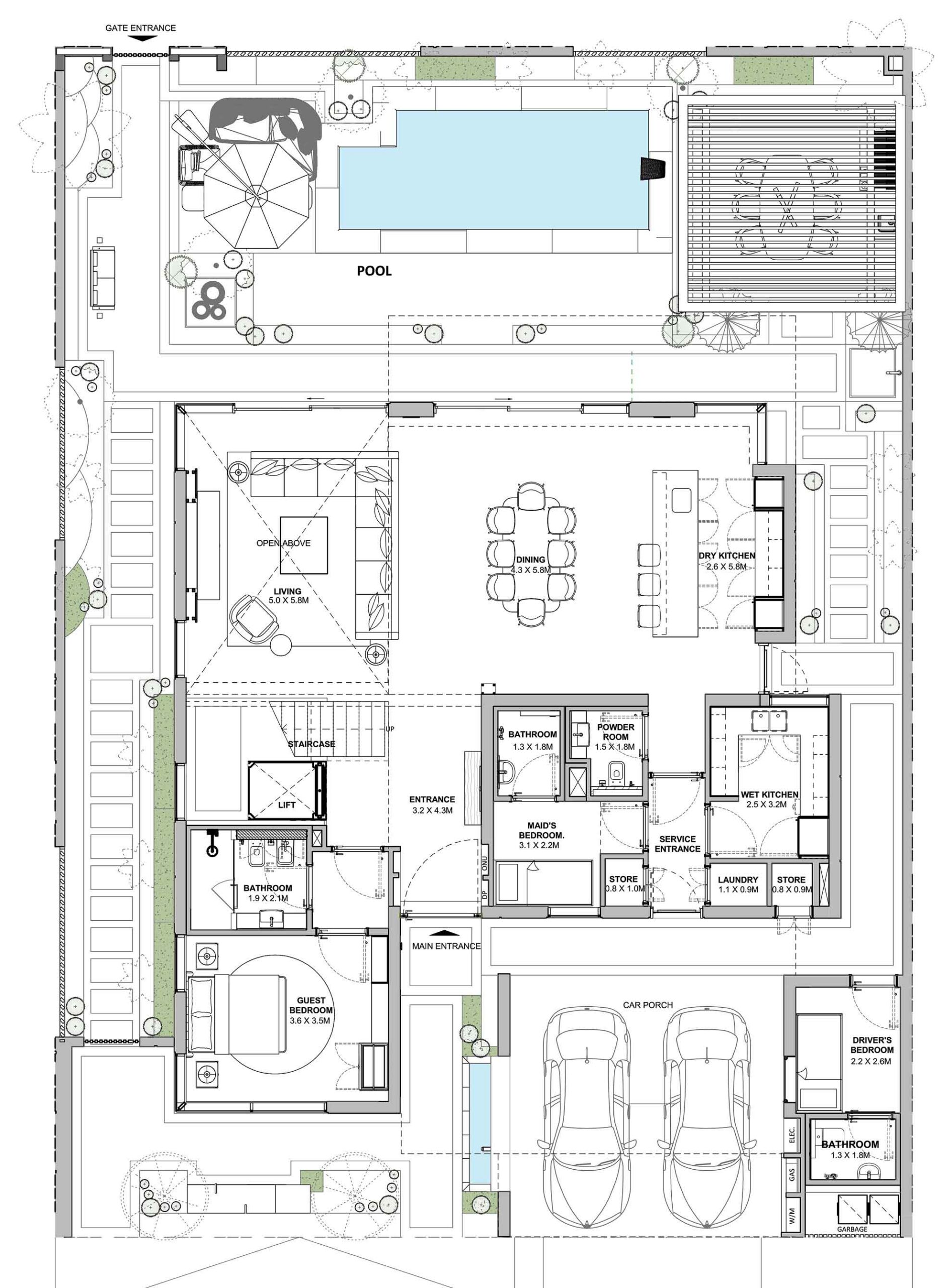 comes with inhouse pool on the ground floor 6bedroom villa