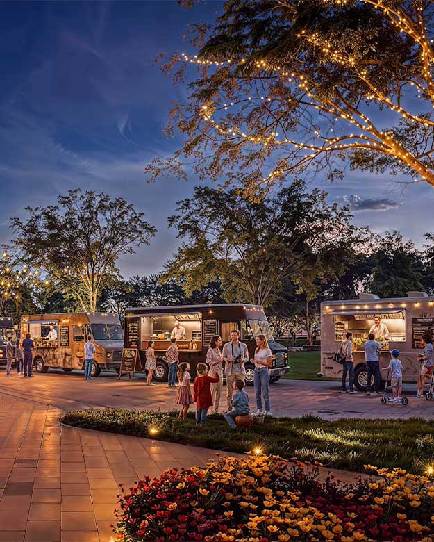 nighout with tasty foods serving across azizi florence community in food trucks